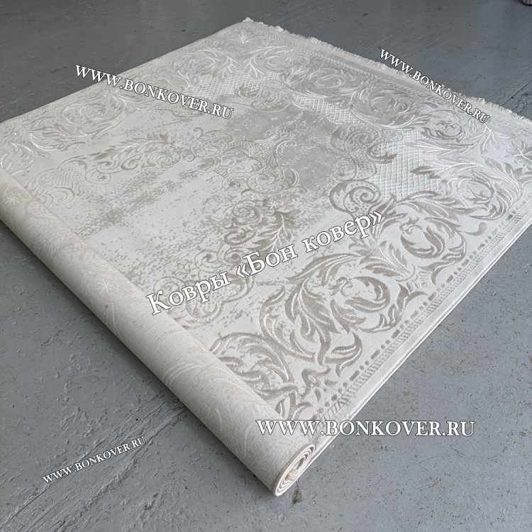 Ковер Турция Для Гостиной Дизайн 98 Серый с Бежевым